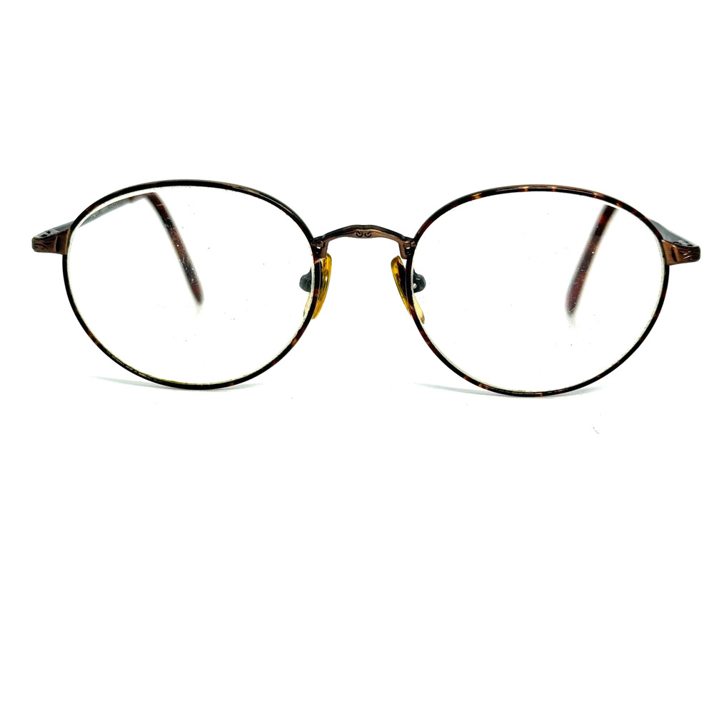 Brown eyeglasses Frames Round Gold 50-16-023 Frame Hong Kong H17788